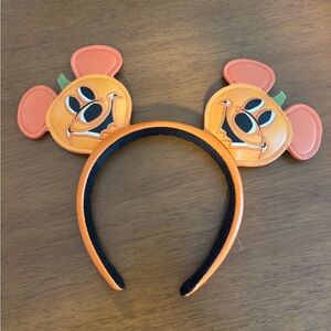 Disney Orange Pumpkin Mickey Ears Headband